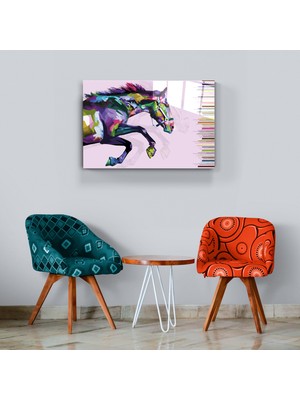 Digi Glass Digi-Art Colorful Horse Cam Tablo