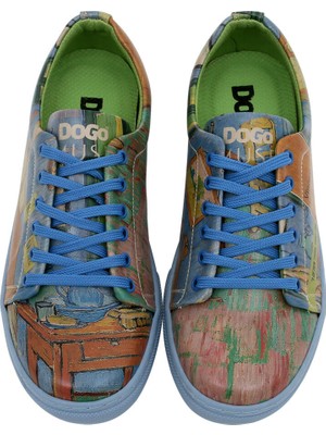 Dogo Kadın Vegan Deri Çok Renkli Sneakers - Vincent van Gogh The Bedroom Muse Tasarım