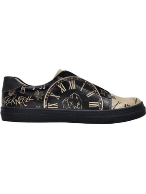 Erkek Vegan Deri Siyah Slip On Sneakers - Rock'n Roll Queen Tasarım