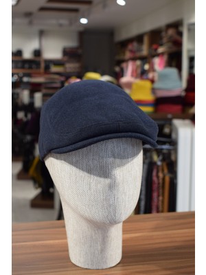 Göksu Şapka Lacivert Erkek Kışlık Spor Kaşe Kasket Lastikli Şapka