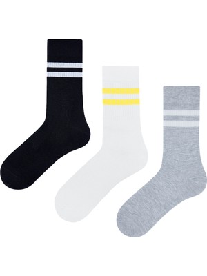 Bross Bross 3lü Koncu Derbili Renkli Çemberli Erkek Çorabı