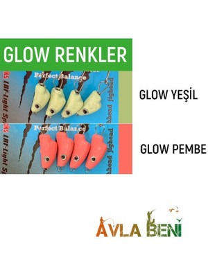 Safir Balık Kafa Uv ve Glow Jig Head Kurşini-12 G.-8 No.