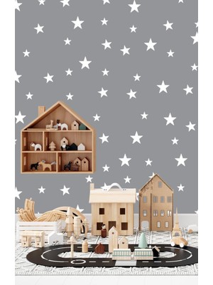Lizpo Decor Beyaz Yıldız Duvar Sticker 3-4-5 cm 130 Adet Bebek ve Çocuk Odası Dekoratif Duvar Çıkartması Sticker