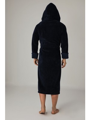 Nuşa Yaka Pitikare Bambo Cotton Erkek Bornozu