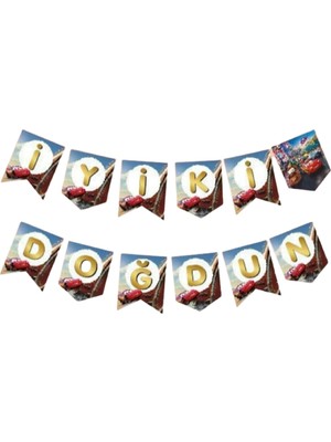 Dipak Cars / Şimşek Mcqueen Karakter Iyiki Doğdun Yazılı Banner
