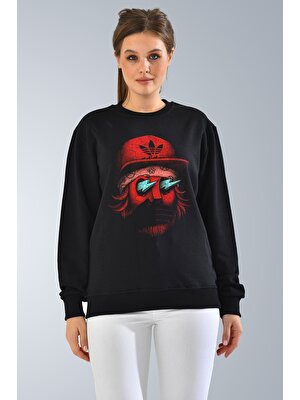 Maymuun Design Unisex Şimşek Göz Baskılı Sweatshirt