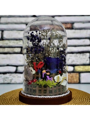 Bycansu Mavi Solmayan Gül Aşık Çift Teraryum