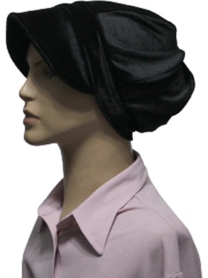 Eflin Eflinkadın Giyim Kasket Şapka Siyah Kadife