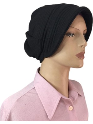 Eflin Kadın Giyim Şapka Siyah Kapitone
