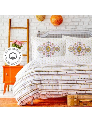 Sarah Anderson Prienne Bordo %100 Pamuk Çift Kişilik Nevresim Yastık Set