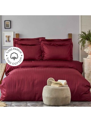 Karaca Home Charm Bold Bordo %100 Pamuk Tek Kişilik Nevresim Takımı