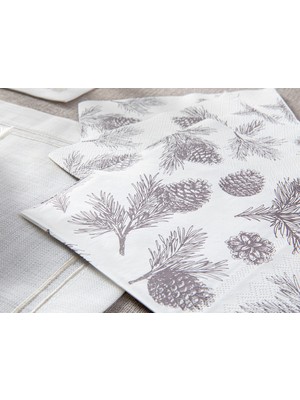 English Home Magic Pine Kağıt 20'Li Kağıt Peçete 33x33 Cm Beyaz