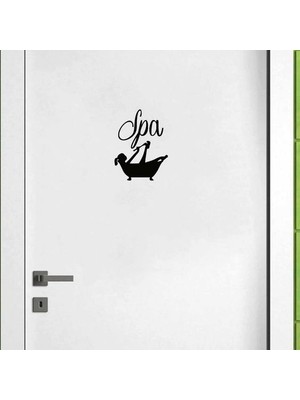 Zobar Markt Zobarmarkt Banyo Kapısı Siyah Sticker 15 cm