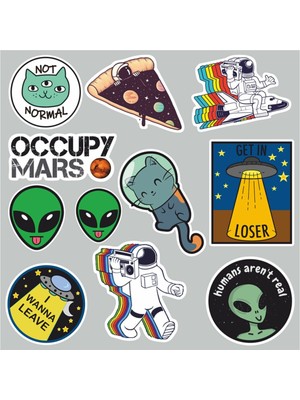 Zobar Markt Nasa Temalı Laptop Notebook Tablet Sticker Set 4