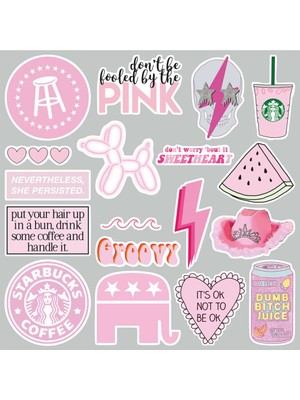Zobar Markt Vsco Pink Laptop Notebook Tablet Sticker Set 4