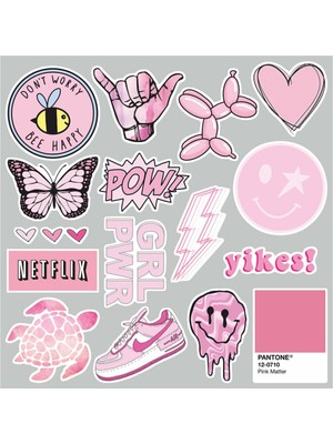 Zobar Markt Vsco Pink Laptop Notebook Tablet Sticker Set 2