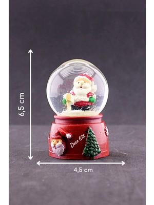 Star Global Dekoratif Yeni Yıl Noel Baba Yılbaşı Armağanı Yeni Yıl Noel Baba Temalı Mini Boy Işıklı Kar Küresi 6,5 cm