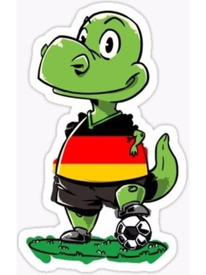 Zobar Markt Futbol Dinosaur - German - Germany Sticker Çıkartma Oto Araba Camı Duvar Oda Laptop 15 cm