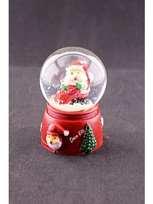 Star Global Dekoratif Yeni Yıl Yılbaşı Armağanı Yeni Yıl Noel Baba Temalı Mini Boy Işıklı Kar Küresi 6,5 cm