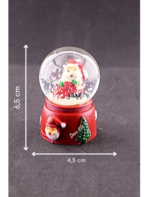 Star Global Dekoratif Yeni Yıl Yılbaşı Armağanı Yeni Yıl Noel Baba Temalı Mini Boy Işıklı Kar Küresi 6,5 cm