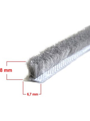 Std Sürme ve Cam Balkon Kıl Fitil ( Taban 6,7 x Yükseklik 8 mm ) 20 Metre