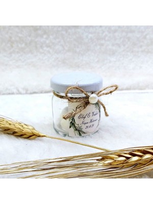 Hayaller Dükkanı 30 Adet Kavanoz Kağıt Etiketli Nikah Şekeri 40 cc