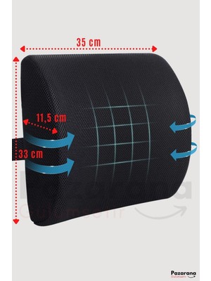 INNDREAM Lüx Ortopedik Bel Yastığı Sırt Minderi Araç Koltuk Ofis Sandalye Yastığı