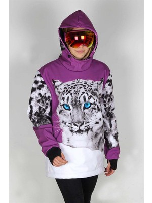 Snowsea White Tiger Fuşya Özel Tasarım Kadın Outdoor Snowboard ve Kayak Montu