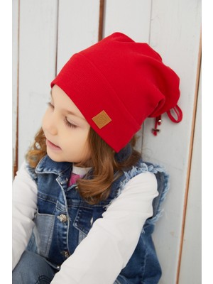 Babygiz Kız Bebek Çocuk Kırmızı Şapka Bere El Yapımı Rahat Cild Dostu %100 Pamuklu Kaşkorse