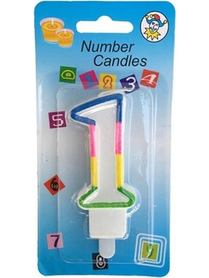 Dipak Renkli 1 Rakam Pasta Üstü Mum 7 cm