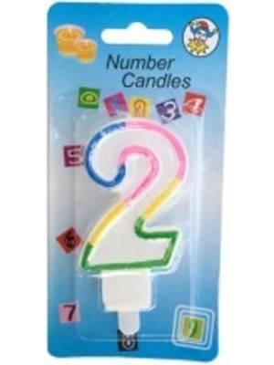 Dipak Renkli 2 Rakam Pasta Üstü Mum 7 cm