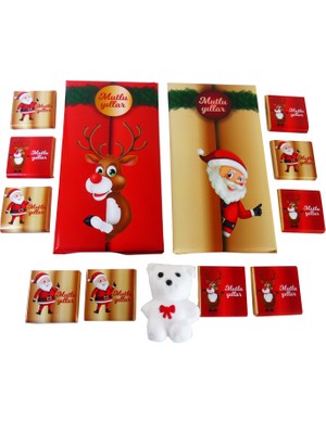 Gold Asetat Kutuda Sevimli Geyikli Yılbaşı Çikolatası