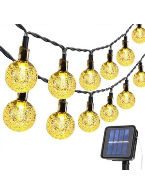 Trendpoint 30 Toplu Sarı Işık Solar Kristal Led Modlu Balkon Dekorasyon Bahçe Aydınlatma Güneş Enerji