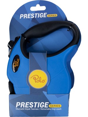 Polo Prestige Makaralı Otomatik Tasma Xs 3 Metre - 8 kg Mavi-Siyah