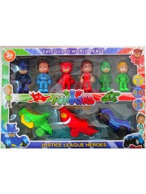 Bfy Toys Pjmaskeliler 6 Figür 3 Arabalı Set , Pjmask , Pjmask Arabalı , 5 Figürlü Pjmask , Pijamaskeliler