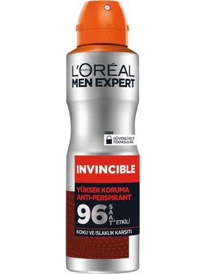 L'Oréal Paris Men Expert İnvincible Sprey Deodorant 150 ml Yüksek Koruma ve Islaklık Karşıtı