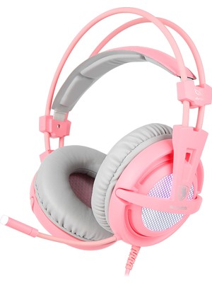 Sades A6 Mikrofonlu Kablolu Sanal 7.1 Pc Oyun Kulaklığı (Online Selling Version) - Pembe