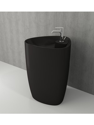 Bocchi Etna Monoblok Lavabo Batarya Banklı Parlak Siyah