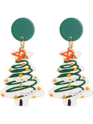 Dolity Noel Küpe Yay Ağacı Küpe Kızlar Için Noel Takı Hafif D (Yurt Dışından)