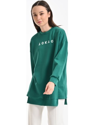 Nefise Oysho Sweatshirt - Zümrüt