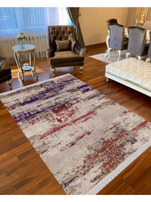 Nar Store Home Decoser 4025 Mor Pembe Yıkanabilir Pamuk Tabanlı Kilim