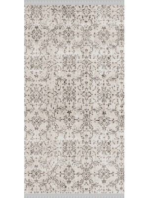 Nar Store Home Decoser 4018 Beyaz Otantik Renk Kaymaz Yıkanabilir Kilim