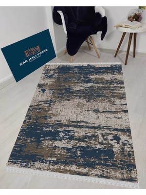 Nar Store Home Decoser 4026 Mavi Kaymaz Yıkanabilir Kilim