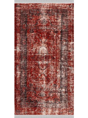 Nar Store Home Decoser 2026 Kiremit Rengi Pamuk Tabanlı Kaymaz Yıkanabilir Halı Kilim