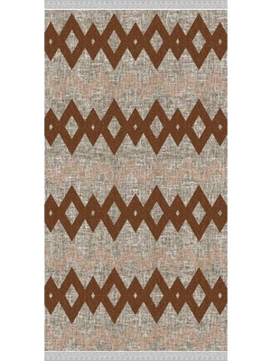 Nar Store Home Decoser 2048 Tarçın Rengi Pamuk Tabanlı Kaymaz Yıkanabilir Halı Kilim