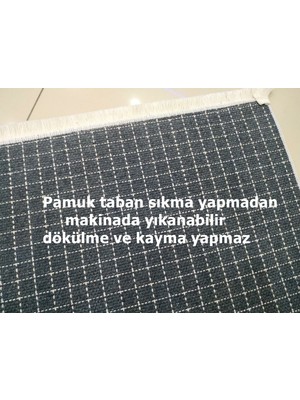 Nar Store Home Decoser 3026 Gri Mermer Desen Yıkanabilir Pamuk Taban Kilim