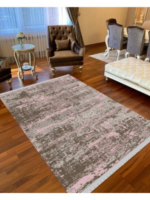 Nar Store Home Decoser 4027 Bej Pembe Yıkanabilir Pamuk Tabanlı Kilim