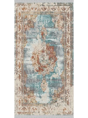 Nar Store Home Decoser 5031 Yıkanabilir Mavi Klasik Kilim