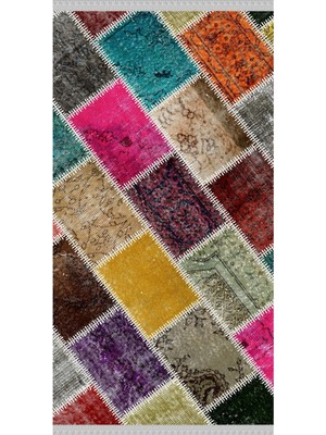 Nar Store Home Decoser 4012 Patchwork Renkli Yıkanabilir Pamuk Taban Kilim