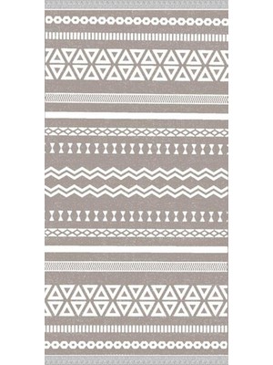 Nar Store Home Decoser 2037 Bej Iskandinav Desen Pamuk Tabanlı Kaymaz Yıkanabilir Halı Kilim